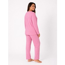 Sleeproom Büyük Beden Kaşkorse Mevsimlik Pudra Pijama Takımı