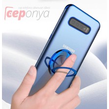 Ceponya Galaxy S10E Yüzüklü Stantlı Köşeleri Renkli Şeffaf Gess Kılıf