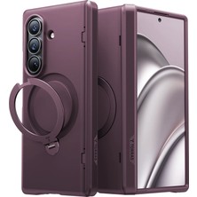 Torras Samsung Galaxy Z Fold 8 Ultra Ostand Q3 Spin 2 Adet Ekran Koruyuculu Magsafe Kılıf - Mor