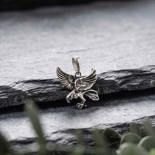 Ebrar Silver Gümüş Kartal Kolye Ucu 925 Ayar Gümüş Kartal Figürlü Kolye Ucu Kartal Unisex Kolye