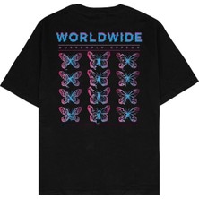 Tarzsokak Butterfly Siyah Oversize Unisex T-Shirt