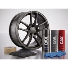 CAXCOLORS Gunmetal Jant Sprey Boya Seti - Akrilik Boya + Astar + Vernik + Zımpara Bant Eldiven Komple Tamir Kiti