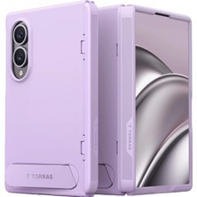 Torras Samsung Galaxy Z Fold 8 Ostand L1 2 Adet Ekran Koruyuculu Standlı Magsafe Kapak - Açık Mor