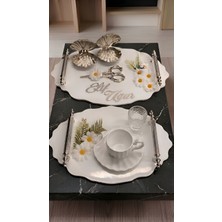 Cyz Home Oval Söz Nişan Tepsisi Kız Isteme Tepsisi Damat Kahve Tepsisi