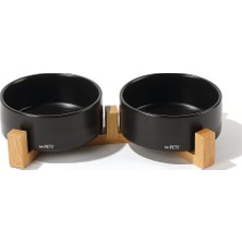 M-Pets Opera Seramik Mama Kabı Bamboo Standlı 2X350ML