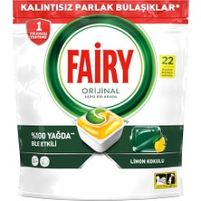 Fairy Hepsi Bir Arada Bulaşık Makinesi Deterjanı Kapsülü/tableti 22 Yıkama Limon Kokulu