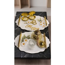 Cyz Home Oval Papatya Model Söz Nişan Tepsisi Kız Isteme Tepsisi Damat Kahve Tepsisi
