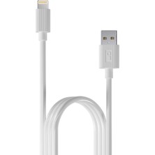 Dm SL010 USB To Lightning iPhone 2.4A Hızlı Şarj ve Data Kablosu Beyaz 1 Metre