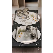 Cyz Home Oval Söz Nişan Tepsisi Kız Isteme Tepsisi Damat Kahve Tepsisi