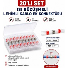 Isı Büzüşmeli Lehimli Kablo Ek Konnektörü Su Geçirmez Kablo Birleştirme Aparatı 20'li 30'lu 40'lı 50'li Set | Faz Yapı Elektrik