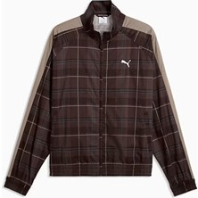 Puma T7 Relaxed Tartan Woven Trac Erkek Günlük Ceket 63673133 Kahverengi