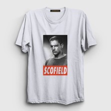 Presmono Unisex Beyaz Michael Scofield Prison Break T-Shirt