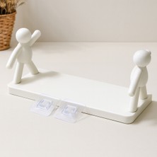 ALK Tutacaklı Yapışkanlı Plastik Etejer Raf 13.5X33 cm Beyaz