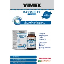 Vimex B-Complex "b"odyguard 30 Tablet - B1 B2 B3 B5 B6 B12 - Inositol (B8) Biotin (B7) Folat (B9) Kolin (B4) - Aktif Form Mecobalactive ve Quatrefolic