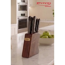 EVREN MUTFAK 7 Parça Superior Stantlı Çelik Bıçak Seti (Sebze, Ekmek, Mutfak, Et, Büyük Et, Şef Bıçağı Stant)