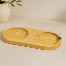 ALK Ahşap 2 Bölmeli Oval Yağdanlık Altlık 27X12,5 cm