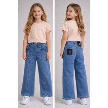 Noble Kids Kız Çocuk Denim Pantolon Mavi