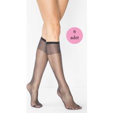 6 Adet Süper Ince 15 Den Mat Pantolon Çorabı Siyah