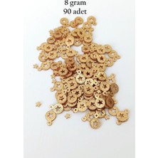 Oya Abiye Bileklik Kolye Pleksi Metalik Plastik Pul Altın Renk 8 Gram 90 Adet - BNC477