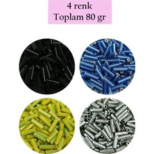 Uzun Boru Kesme Boncuk Çap 2mm Uzunluk 10 mm - 4 Renk - Toplam 80 Gram - BNC430
