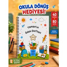 Beticraft Ödev Defteri, Okul Defteri, Çizgili Defter, A5 Boy 40 Yaprak 80 Sayfa Defter, Kişiye Özel Isimli