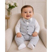 Mummys Love Erkek Bebek Yelekli Klasik Takım - Mavi