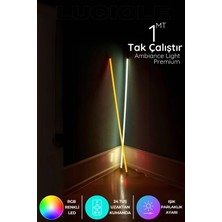 Luciole Rgb LED Strip Tube Light  Abajur Uzaktan Kumandalı Işık Lamba Ampül Aydınlatma Renkli Atube8
