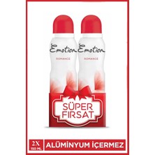 2 Adet Emotion Romance Kadın Vegan Deodorant 150 ml Hızlı Kurur, Leke Bırakmaz