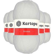 5 Adet Kristal Çift Katlı El Örgü Lif Ipi Beyaz K010