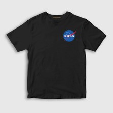 Presmono Unisex Çocuk Siyah Logo Nasa Space Uzay T-Shirt