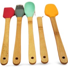 5 Parça Silikon Kaşık ve Servis Takımı 20 cm