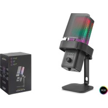 Hadron M6B Gaming Rgb Masaüstü Mikrofon Type-C 192KHZ 24BIT Siyah