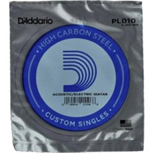 D'addario PL010 Elektro ve Akustik Mi Teli Tek Tel 010 No