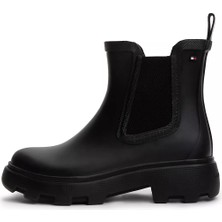Tommy Hilfiger Kadın Yüksek Taban Elastik Bilek Tasarımlı Yüksek Taban Siyah Bot & Bootie FW0FW09387-BDS