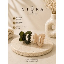 Yiora 2 Li Ithal Gold Yay Detaylı Sağlam Güçlü Tutuş 4 cm Mandal Toka