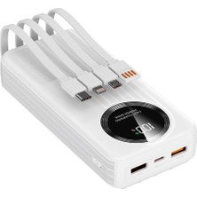 S-Link IP-G220 20000MAH PD20W+QC3.0 Dahili Kablolu Beyaz LCD Taşınabilir Pil Şarj Cihazı Powerbank