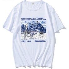Tarzsokak Beyaz Radiohead Tler ve Lar Rock Boy Retro Baskılı Gevşek Japonya Istasyonu