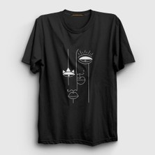Presmono Unisex Siyah Lovers Valentine's Day Sevgililer Günü T-Shirt
