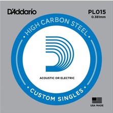 D'addario PL015 Elektro - Akustik Tek Tel 015 Plain Steel 015