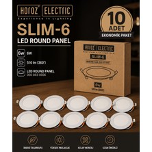 Lepold 10 Adet Horoz Slim 6W LED Panel 6400K Beyaz Işık