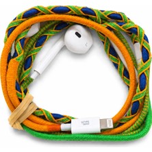 Boğazören Yeşil Mavi Iphone Renkli Kulaklik Çok Renkli Ip Iplikli Örgülü Desenli Lüx Kulak Içi Kablolu Premium Kulaklık Kulaklık  Iphone 11-12-13-14-Pro - Max - Base Uyumlu  Mikrofonlu,ses Kontrollü(Ios Uyumlu)