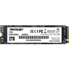 Patriot Patrıot P320 2tb 3000/2200MB/S M2 Pcıe Gen3 Nvme SSD P320P2TBM28