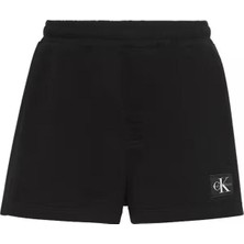 Calvin Klein Kadın Beli Lastikli Pamuklu Ck Logolu Siyah Şort LV047C250G-UB1