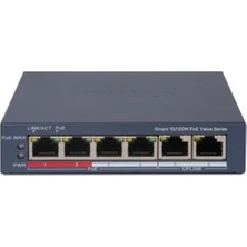 Hikvision Hıkvısıon DS-3E1106P-EI/M 4 Port 10/100 4 Port Poe+ 2 Port Uplınk 45W Yonetılemez Swıtch