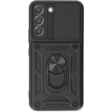 ALK Samsung Galaxy S24 Kılıf Pars Lens Yüzüklü Silikon - Siyah