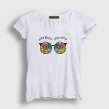 Presmono Kadın Beyaz Camper Kamp T-Shirt