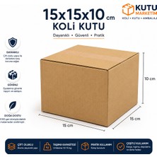 Kutu Marketim 15X15X10 Kraft Koli- 15 Adet - E Ticaret Kolisi - Paketleme Kolisi - Boş Koli - Kutumarketim