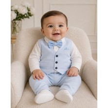 Mummys Love Erkek Bebek Yelekli Klasik Takım - Mavi