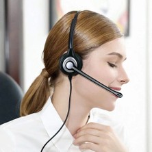 Mucize Rj9 Soketli Çağrı Merkezi Kulaklığı - Gürültü Engelleyici Mikrofoblu Profesyonel Kablolu Kulaklık