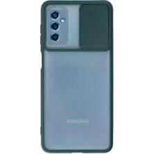 ALK Samsung Galaxy M52 5g Kılıf Palm Buzlu Kamera Sürgülü Silikon - Yeşil